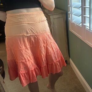 Vintage y2k Rave tiered fairy ombré skirt orange sunburst size small